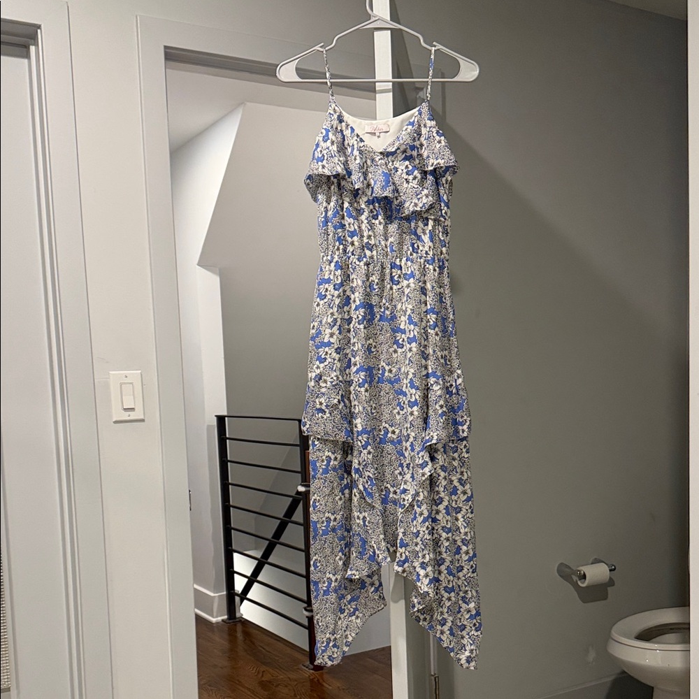 Parker Blue and White Floral Maxi Dress